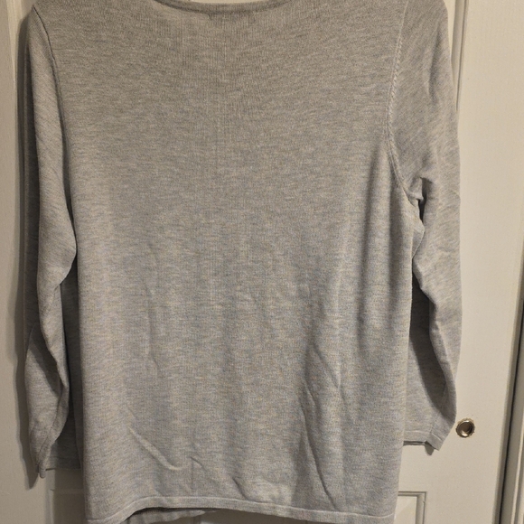 CJ Banks Light Gray and Brown Forest Cardigan - Picture 6 of 6